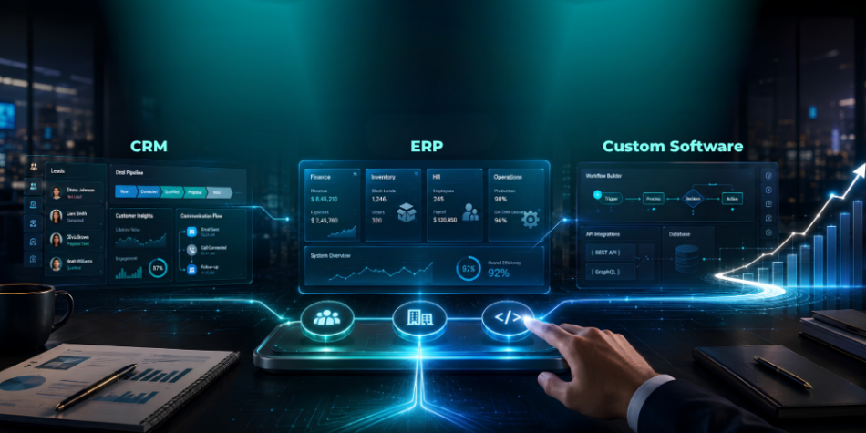 CRM, ERP or Custom Software? Choosing the Right System for Business Growth